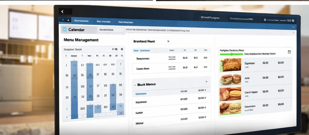Content management dashboard scheduling menu changes across a franchise network