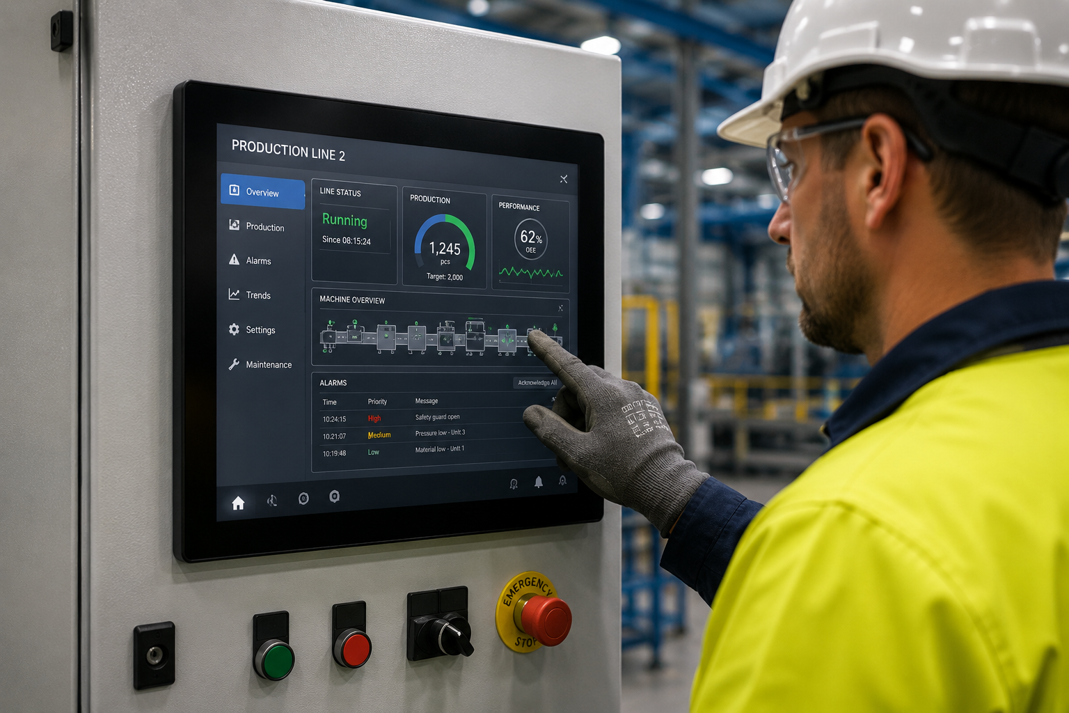 Choosing an industrial touch screen for a factory floor