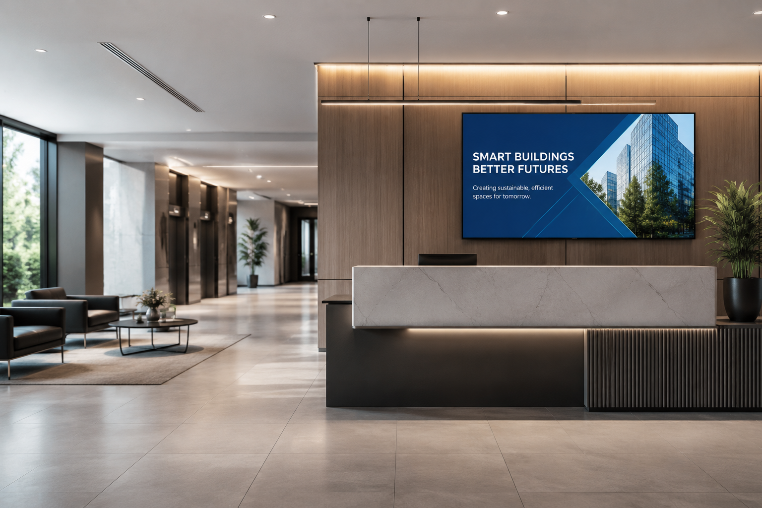 Corporate digital signage for offices and workplaces